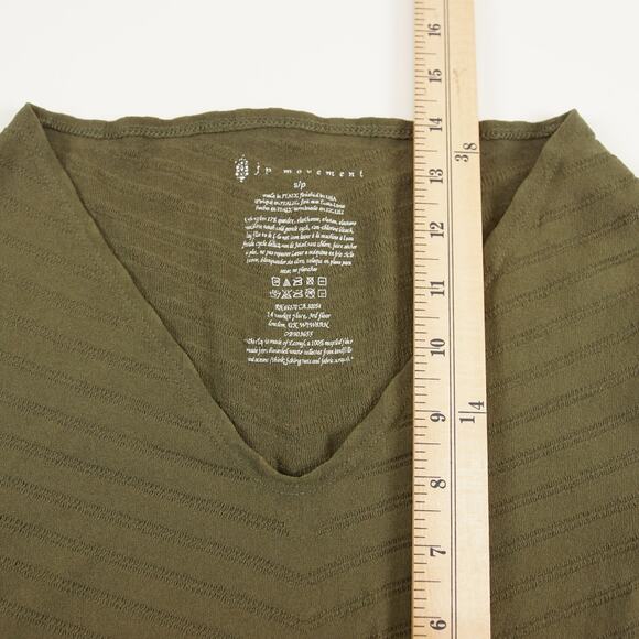 Free People Movement Green Gone Adrift Sheer Long Sleeve Crop Top Sz S - Picture 5 of 6